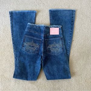 NWT New Girl Order Rhinestone Flare Jeans